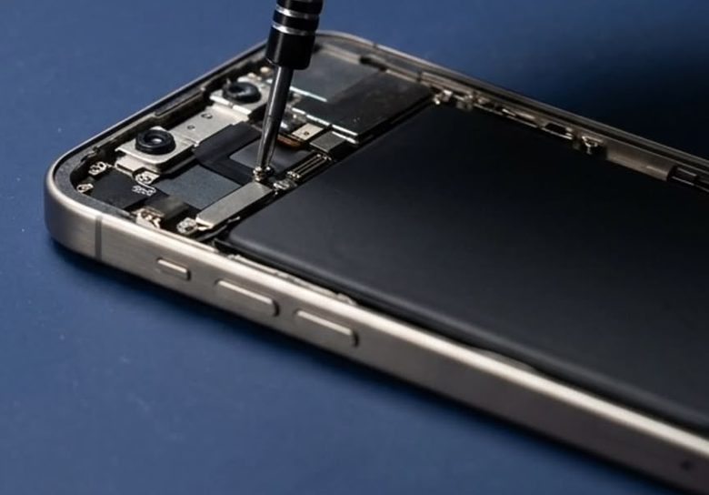 Nappes et connecteurs internes d'un smartphone